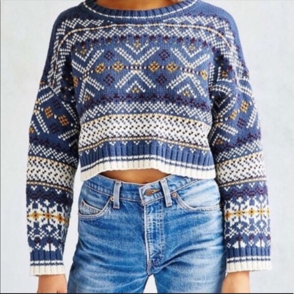 Urban Outfitters | Sweaters | Urban Outfitters Cropped Fair Isle Sweater |  Poshmark